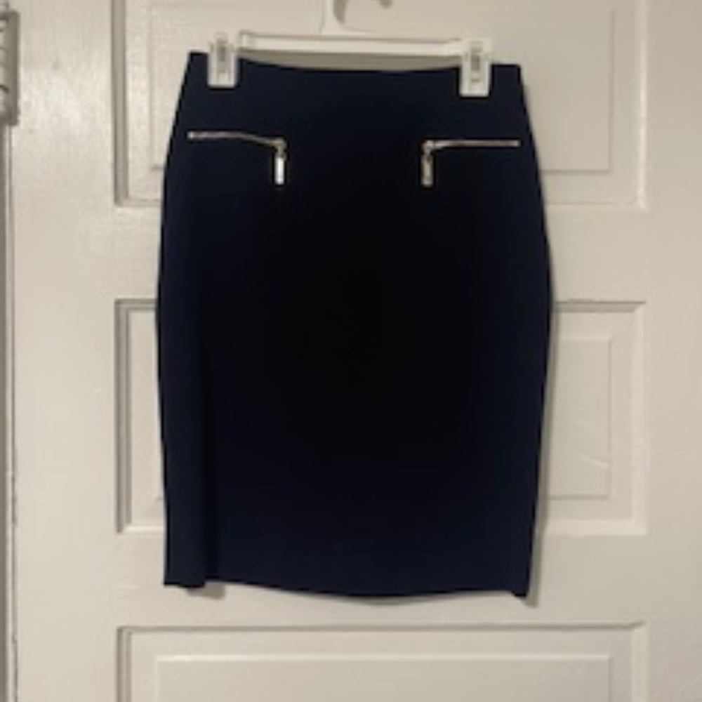 Tommy Hilfiger Navy Pencil Skirt with Zipper details